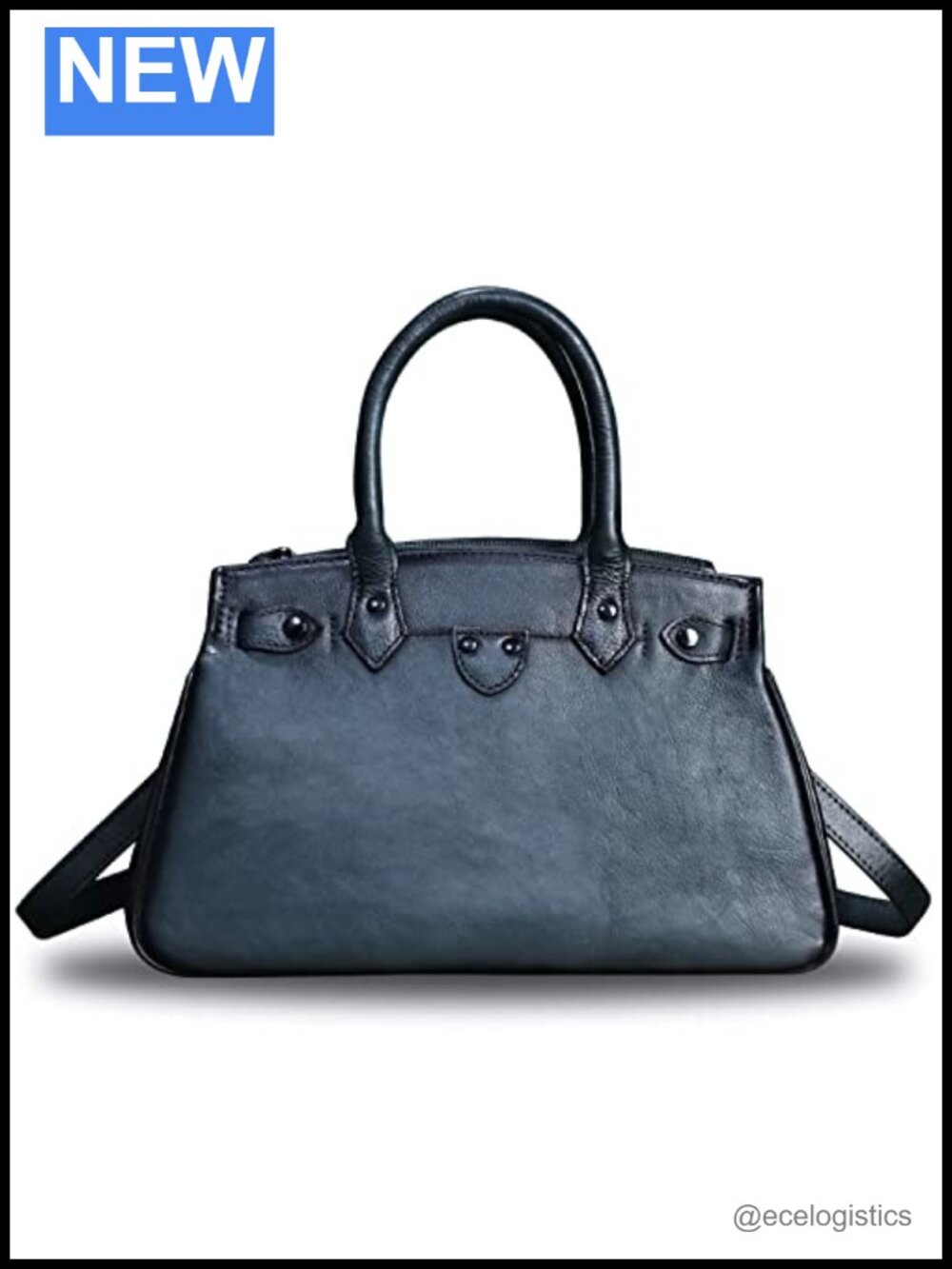 Genuine Leather Top Handle Satchel Handbag Women Retro Crossbody Purse